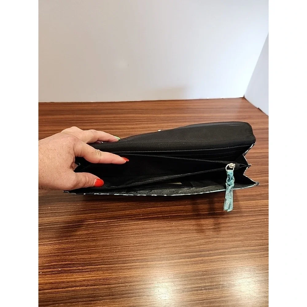 Rolfs Teal Women's Wallet Clutch Genuine Cowhide‎ Checkbook Organizer Card Slots